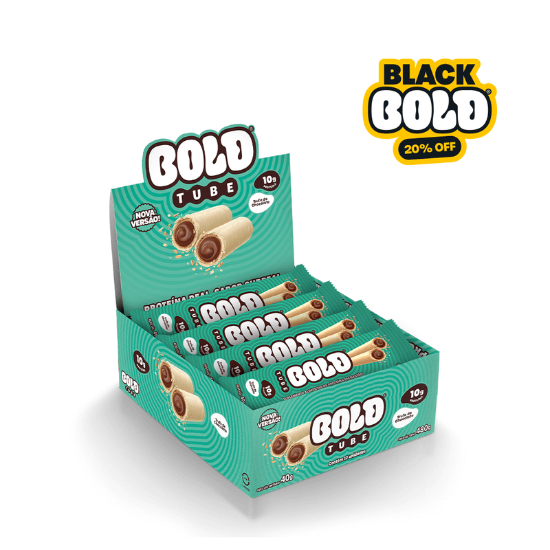 12 BARRAS BOLD TUBE TRUFA DE CHOCOLATE
