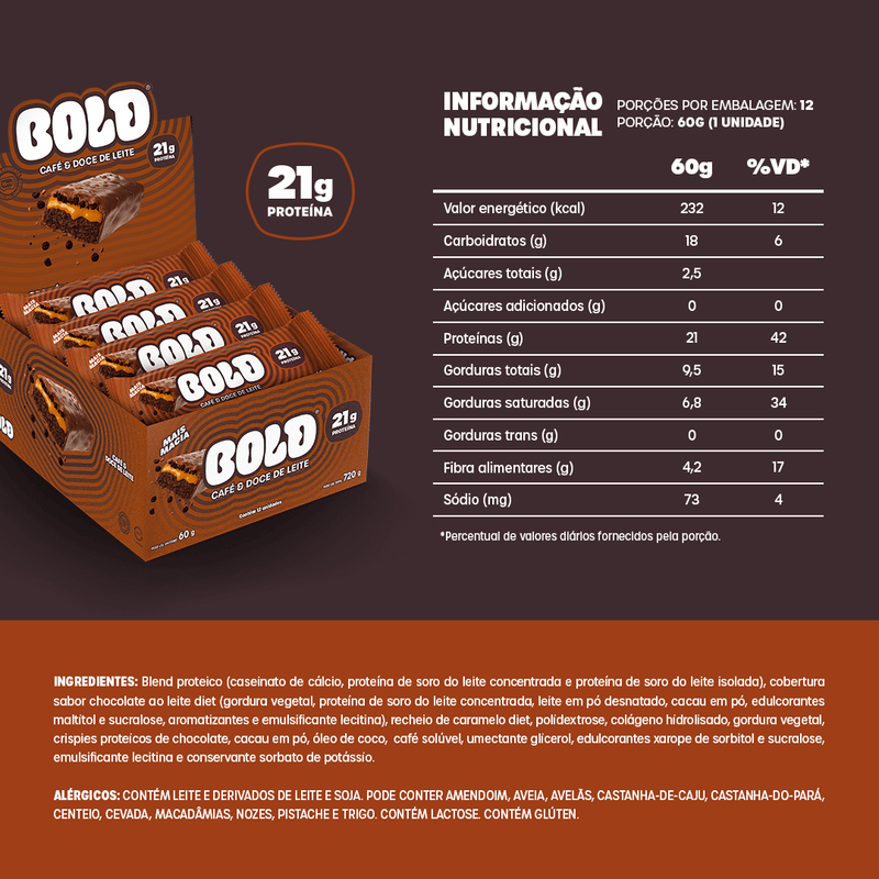12 BARRAS BOLD CAFÉ & DOCE DE LEITE