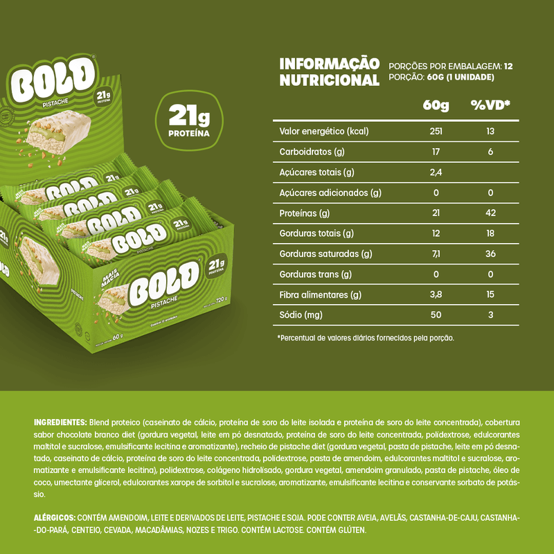 12 BARRAS BOLD PISTACHE