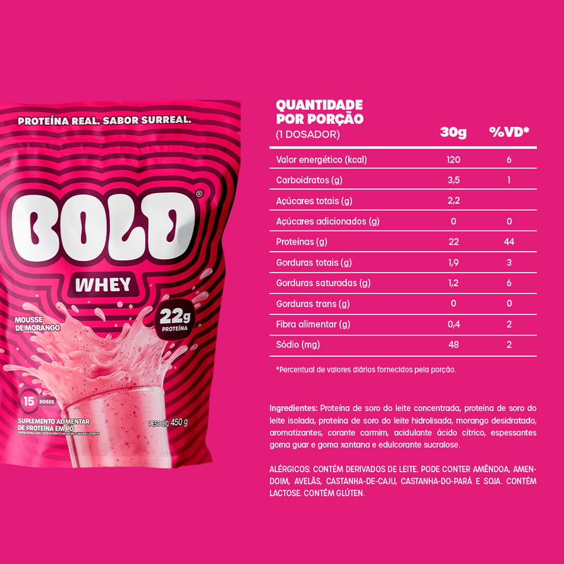 BOLD WHEY MOUSSE DE MORANGO (450g)