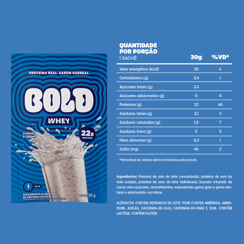 BOLD WHEY COOKIES & CREAM - SACHÊ (30g)