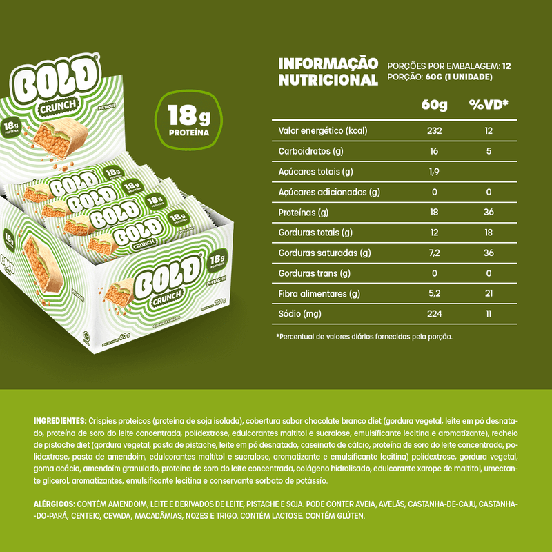 12 BARRAS BOLD CRUNCH PISTACHE