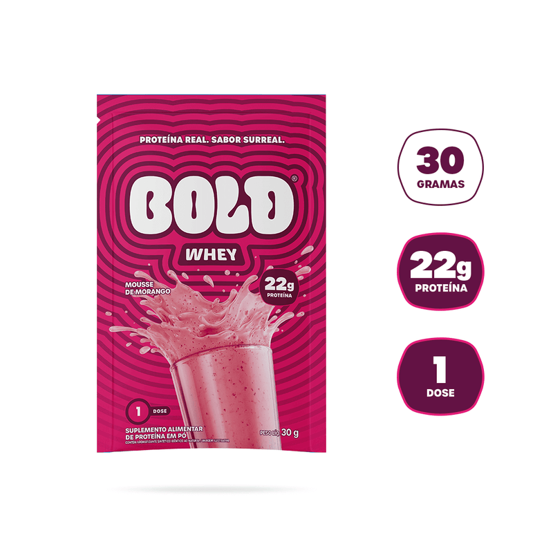 BOLD WHEY MOUSSE DE MORANGO - SACHÊ (30g)